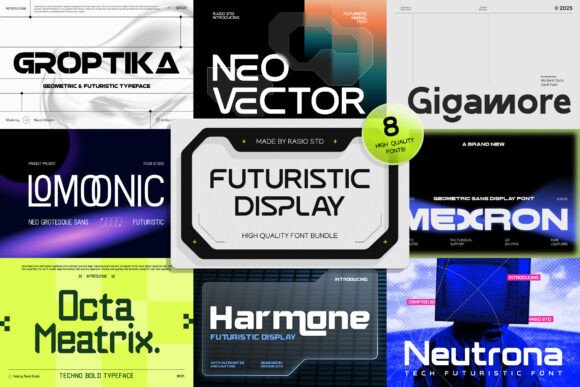 Futuristic Display Bundle Font for Modern Brands