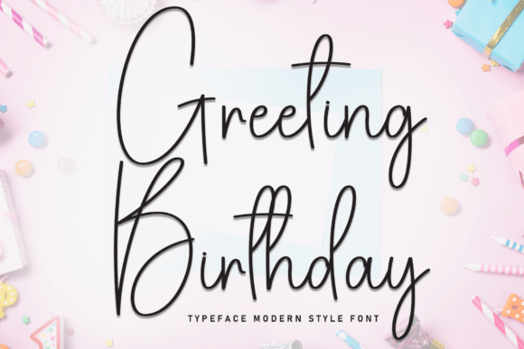 Greeting Birthday Font for Digital Design