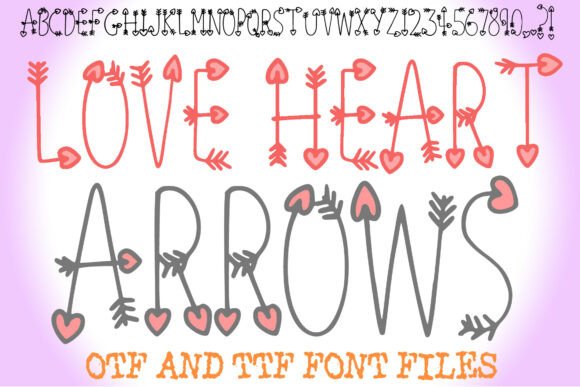 Love Heart Arrows Font for Editorial Design