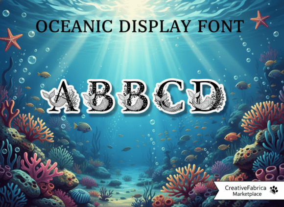 Oceanic Display: A Whimsical Typeface for Editorial Magic