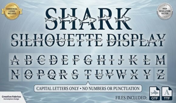Shark Silhouette Display Typeface for Editors