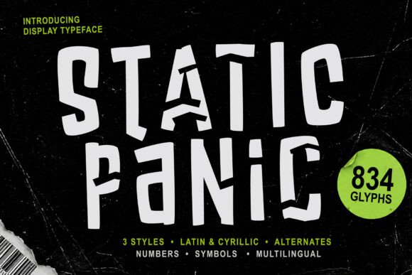 Static Panic Display Font for Bold Crafts